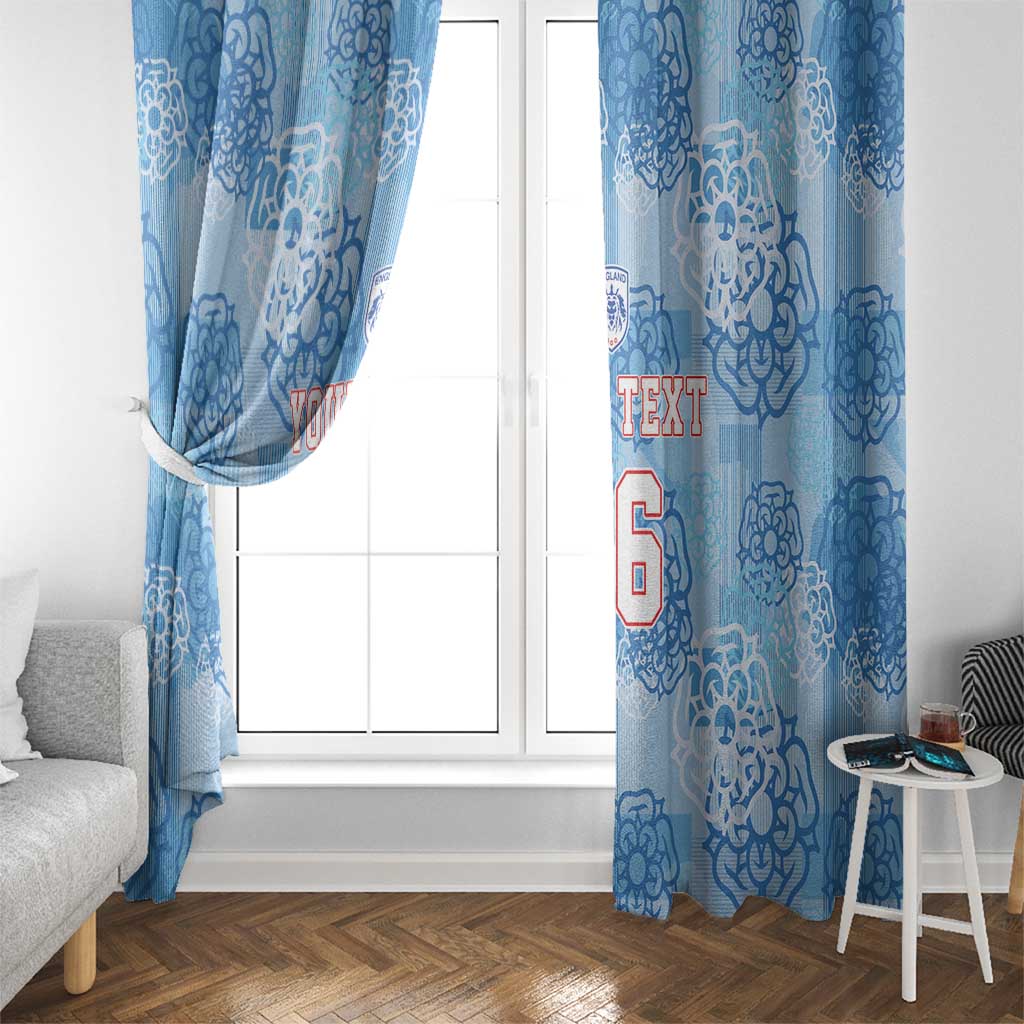 Custom World Football 2026 England Window Curtain Three Lions and Tudor Rose Pattern