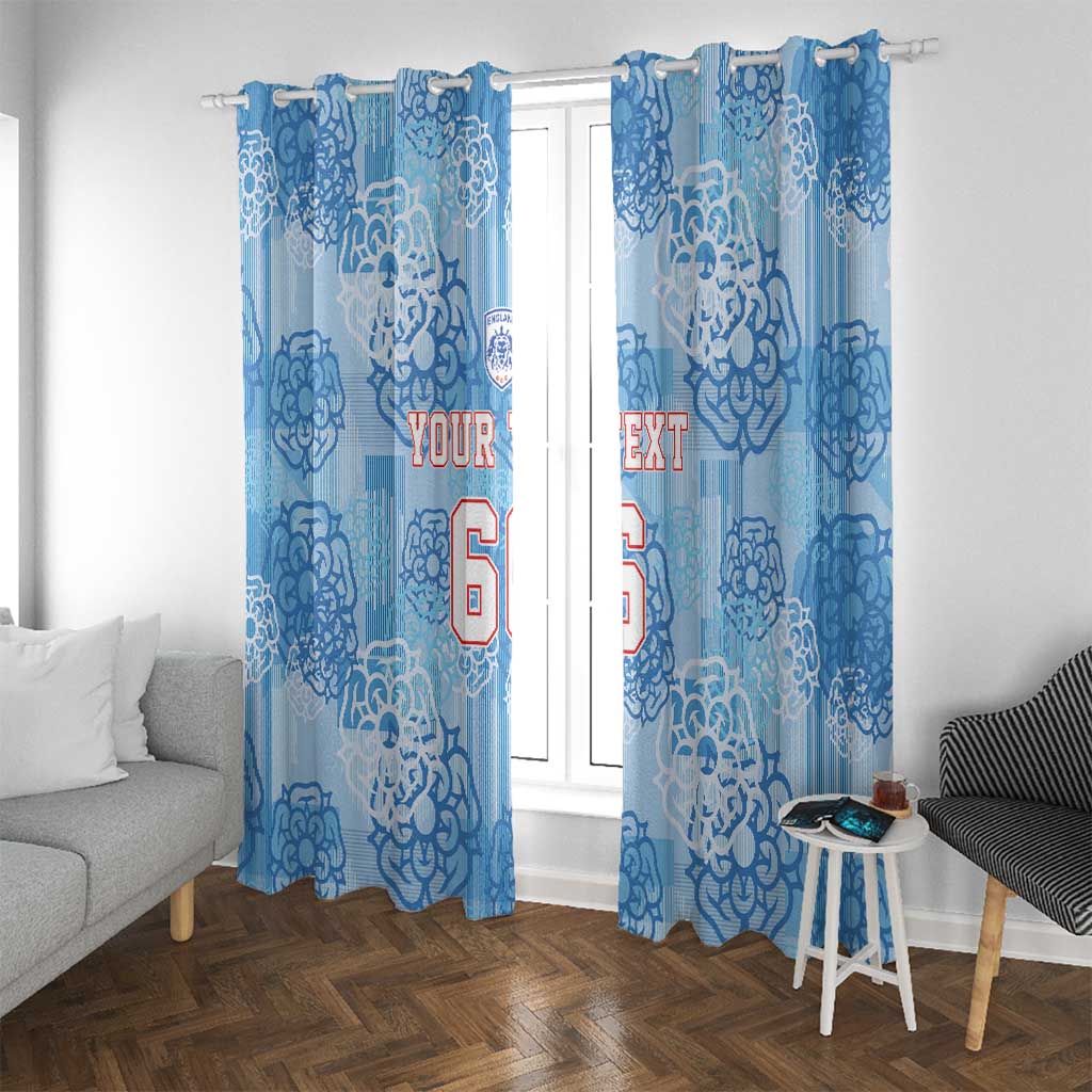 Custom World Football 2026 England Window Curtain Three Lions and Tudor Rose Pattern