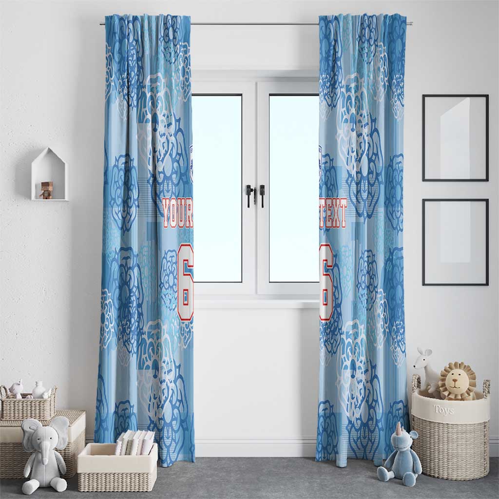 Custom World Football 2026 England Window Curtain Three Lions and Tudor Rose Pattern