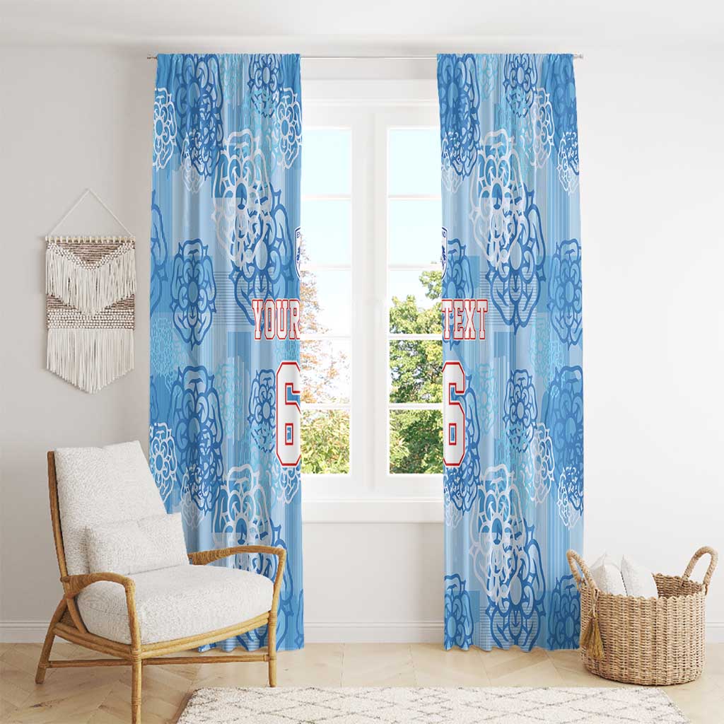 Custom World Football 2026 England Window Curtain Three Lions and Tudor Rose Pattern