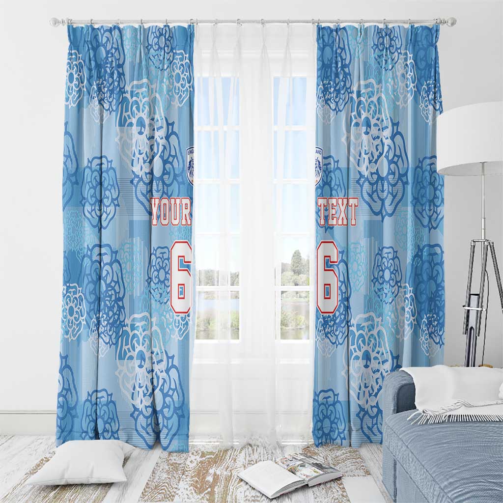 Custom World Football 2026 England Window Curtain Three Lions and Tudor Rose Pattern