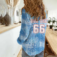 Custom World Football 2026 England Women Casual Shirt Three Lions and Tudor Rose Pattern