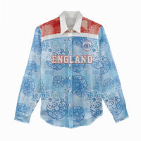 Custom World Football 2026 England Women Casual Shirt Three Lions and Tudor Rose Pattern