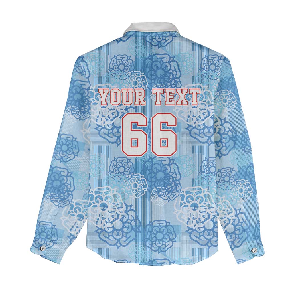 Custom World Football 2026 England Women Casual Shirt Three Lions and Tudor Rose Pattern