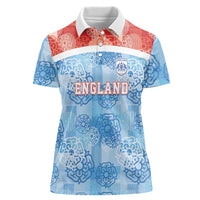 Custom World Football 2026 England Women Polo Shirt Three Lions and Tudor Rose Pattern