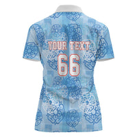 Custom World Football 2026 England Women Polo Shirt Three Lions and Tudor Rose Pattern