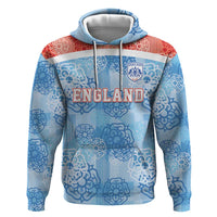 Custom World Football 2026 England Zip Hoodie Three Lions and Tudor Rose Pattern