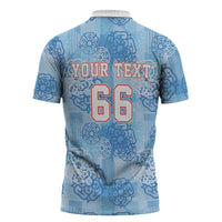 Custom World Football 2026 England Zipper Polo Shirt Three Lions and Tudor Rose Pattern
