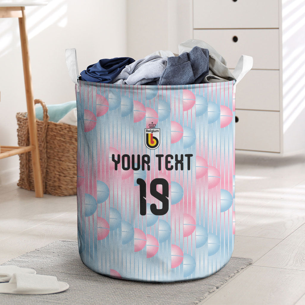Custom World Football 2026 Belgium Laundry Basket Belgian The Red Devils Champions