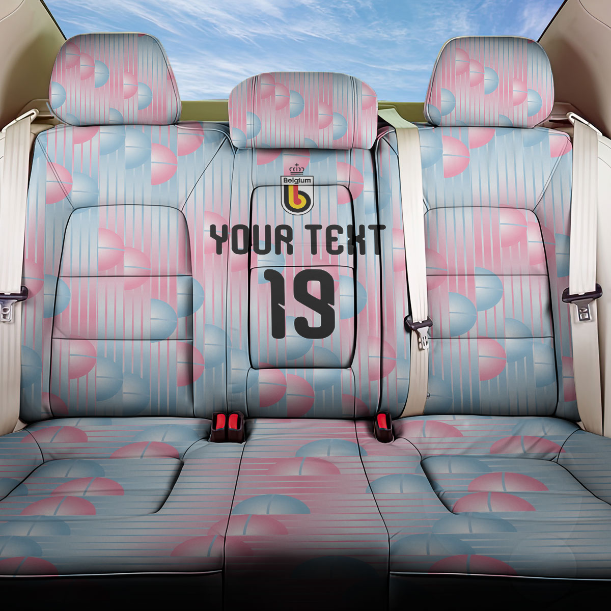 Custom World Football 2026 Belgium Back Car Seat Cover Belgian The Red Devils Champions