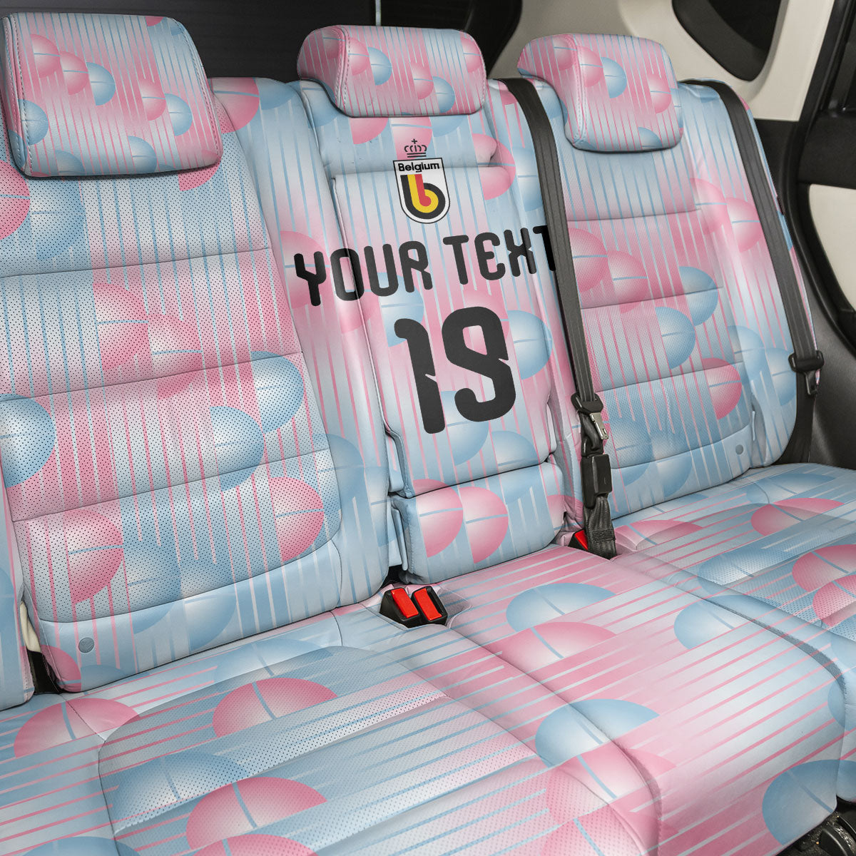 Custom World Football 2026 Belgium Back Car Seat Cover Belgian The Red Devils Champions