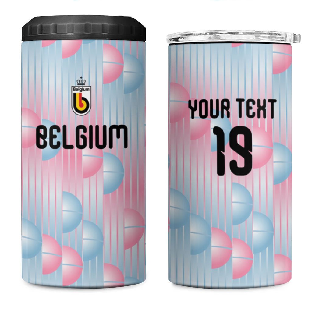 Custom World Football 2026 Belgium 4 in 1 Can Cooler Tumbler Belgian The Red Devils Champions