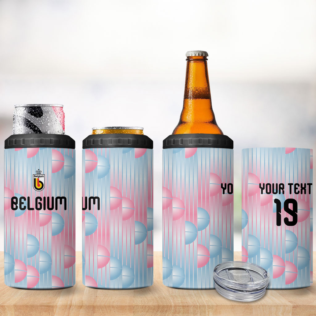 Custom World Football 2026 Belgium 4 in 1 Can Cooler Tumbler Belgian The Red Devils Champions