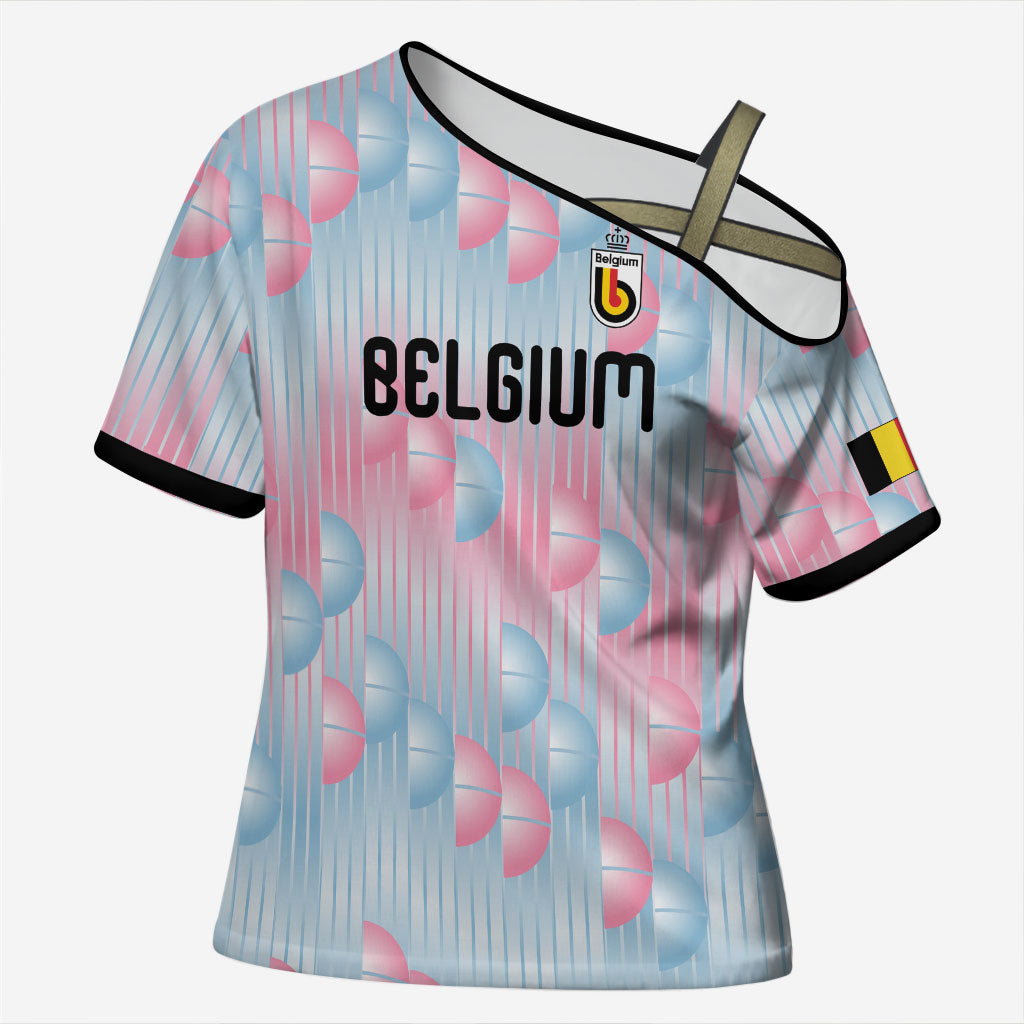 Custom World Football 2026 Belgium Cross Shoulder Shirt Belgian The Red Devils Champions