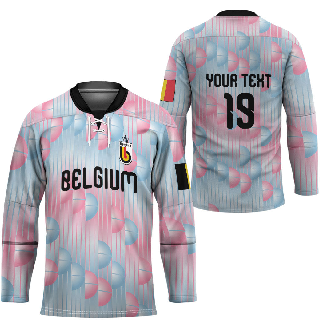 Custom World Football 2026 Belgium Hockey Jersey Belgian The Red Devils Champions
