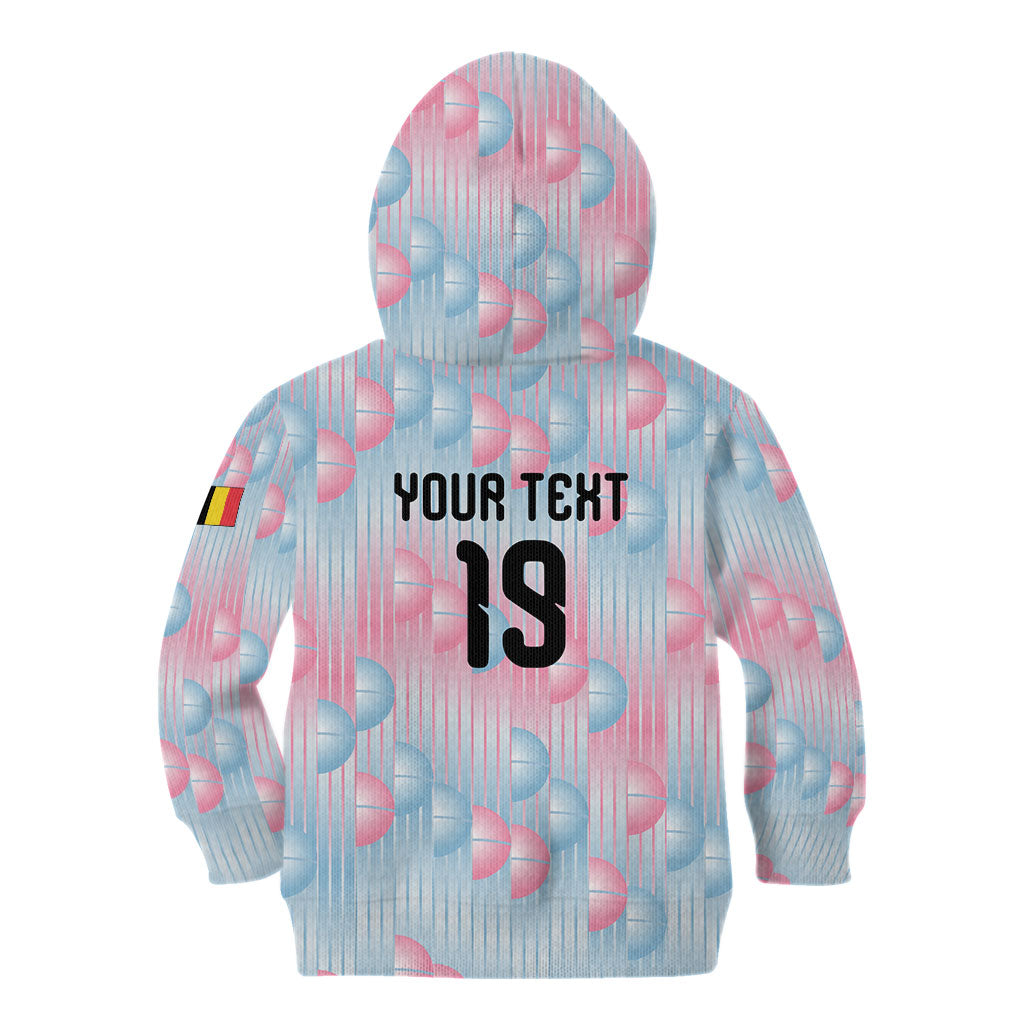 Custom World Football 2026 Belgium Kid Hoodie Belgian The Red Devils Champions