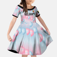 Custom World Football 2026 Belgium Kid Short Sleeve Dress Belgian The Red Devils Champions