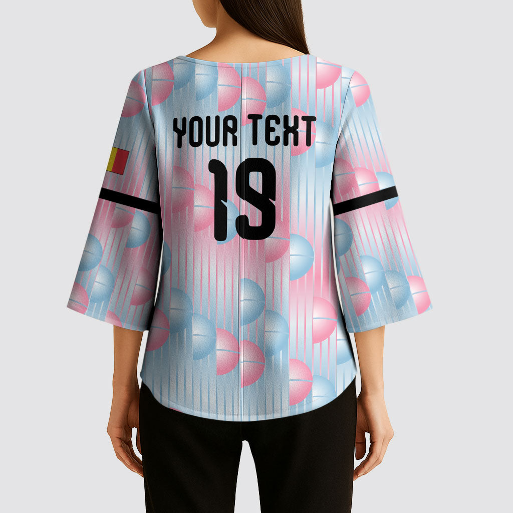 Custom World Football 2026 Belgium Kimono Sleeve Blouse Belgian The Red Devils Champions