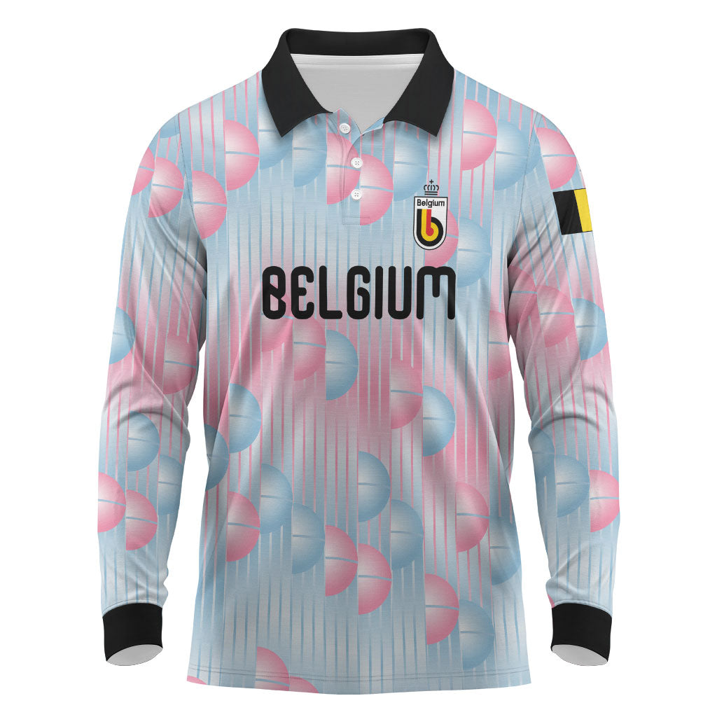 Custom World Football 2026 Belgium Long Sleeve Polo Shirt Belgian The Red Devils Champions