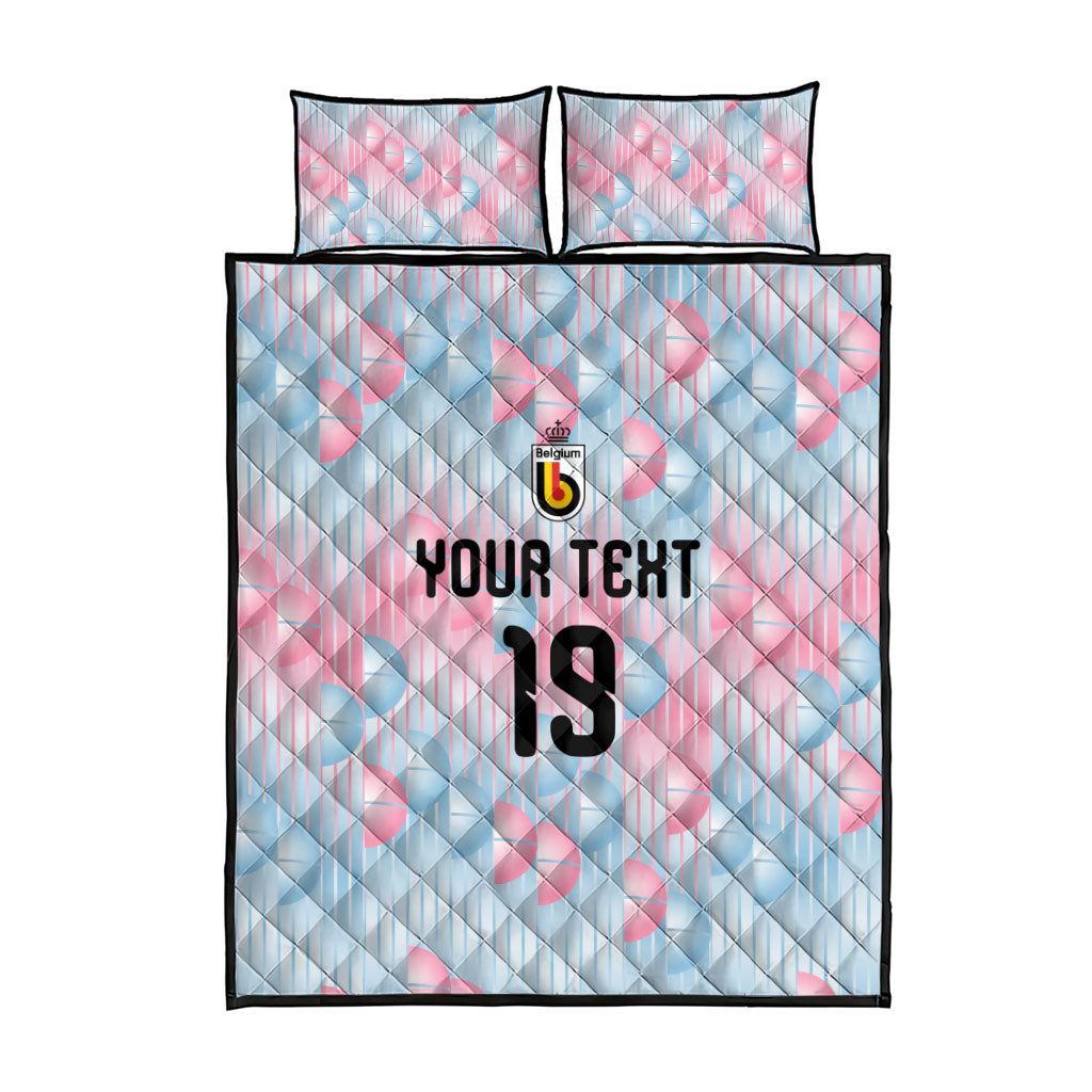 Custom World Football 2026 Belgium Quilt Bed Set Belgian The Red Devils Champions