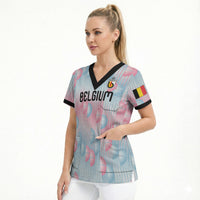 Custom World Football 2026 Belgium Scrub Top Belgian The Red Devils Champions