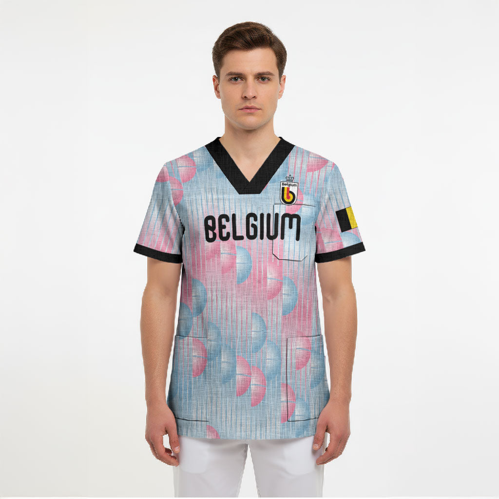 Custom World Football 2026 Belgium Scrub Top Belgian The Red Devils Champions
