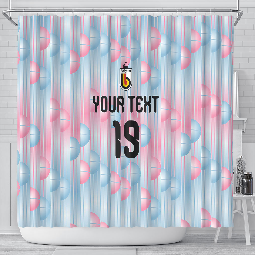 Custom World Football 2026 Belgium Shower Curtain Belgian The Red Devils Champions