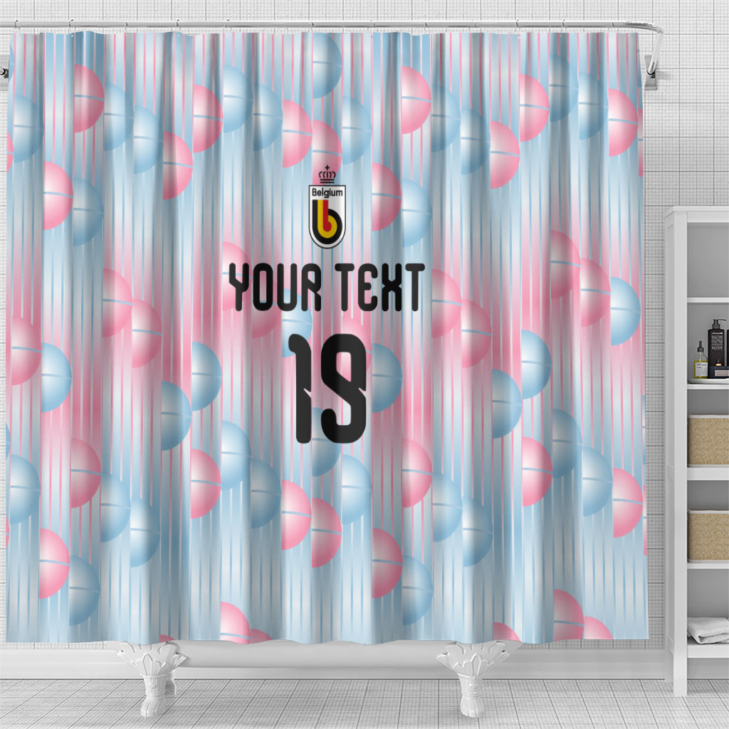 Custom World Football 2026 Belgium Shower Curtain Belgian The Red Devils Champions