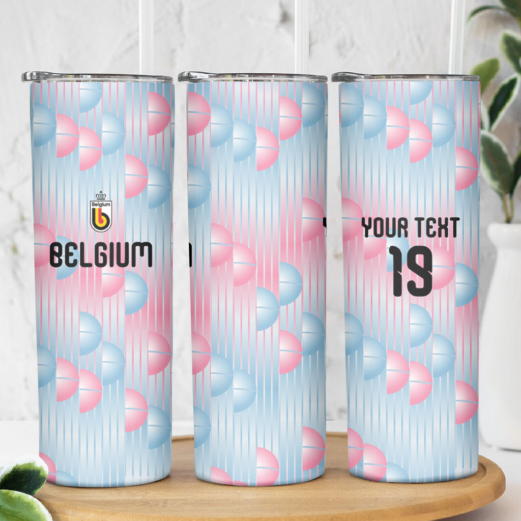 Custom World Football 2026 Belgium Skinny Tumbler Belgian The Red Devils Champions