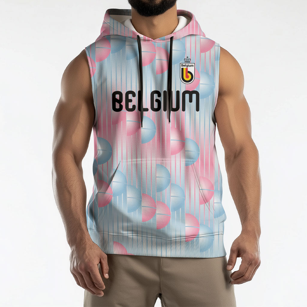 Custom World Football 2026 Belgium Sleeveless Hoodie Belgian The Red Devils Champions
