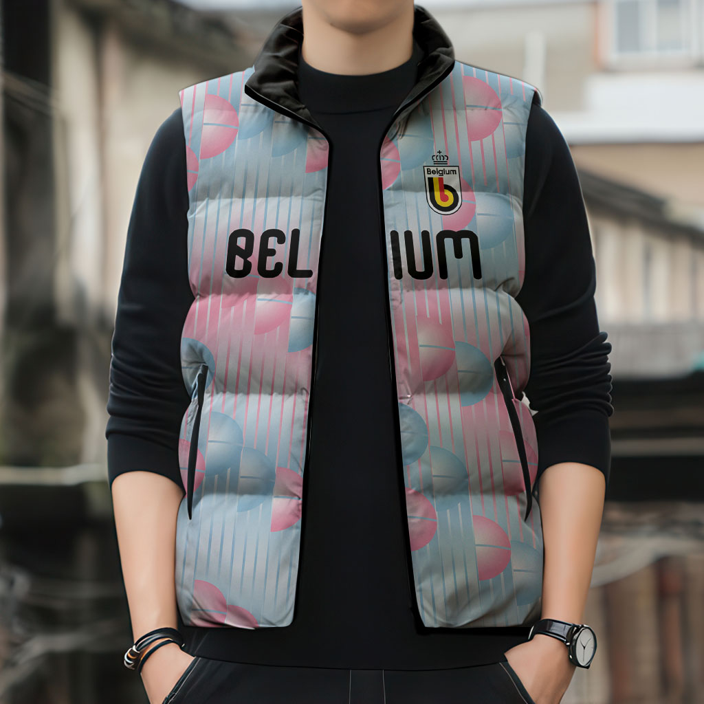 Custom World Football 2026 Belgium Sleeveless Puffer Jacket Belgian The Red Devils Champions