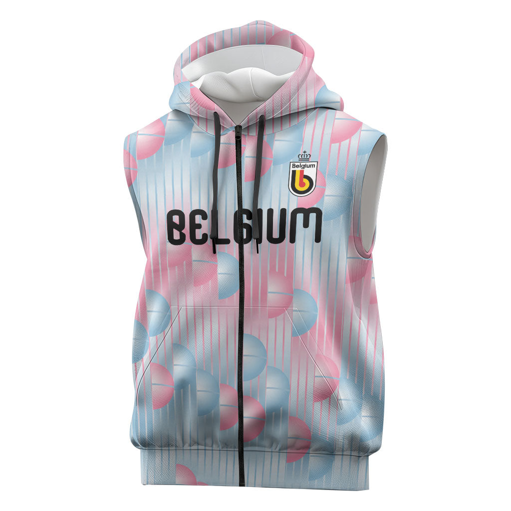 Custom World Football 2026 Belgium Sleeveless Zip Hoodie Belgian The Red Devils Champions