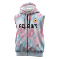 Custom World Football 2026 Belgium Sleeveless Zip Hoodie Belgian The Red Devils Champions