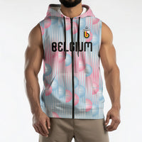 Custom World Football 2026 Belgium Sleeveless Zip Hoodie Belgian The Red Devils Champions