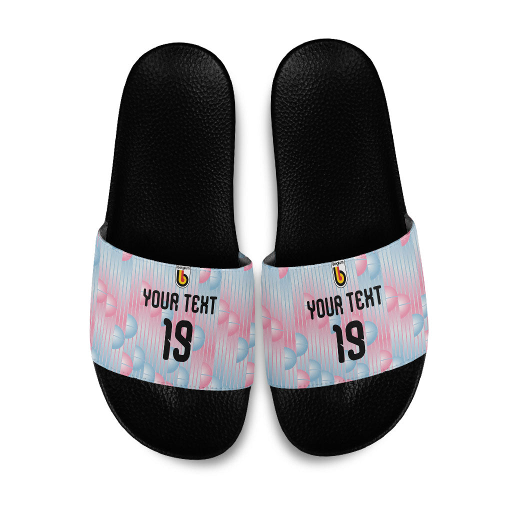 Custom World Football 2026 Belgium Slide Sandals Belgian The Red Devils Champions