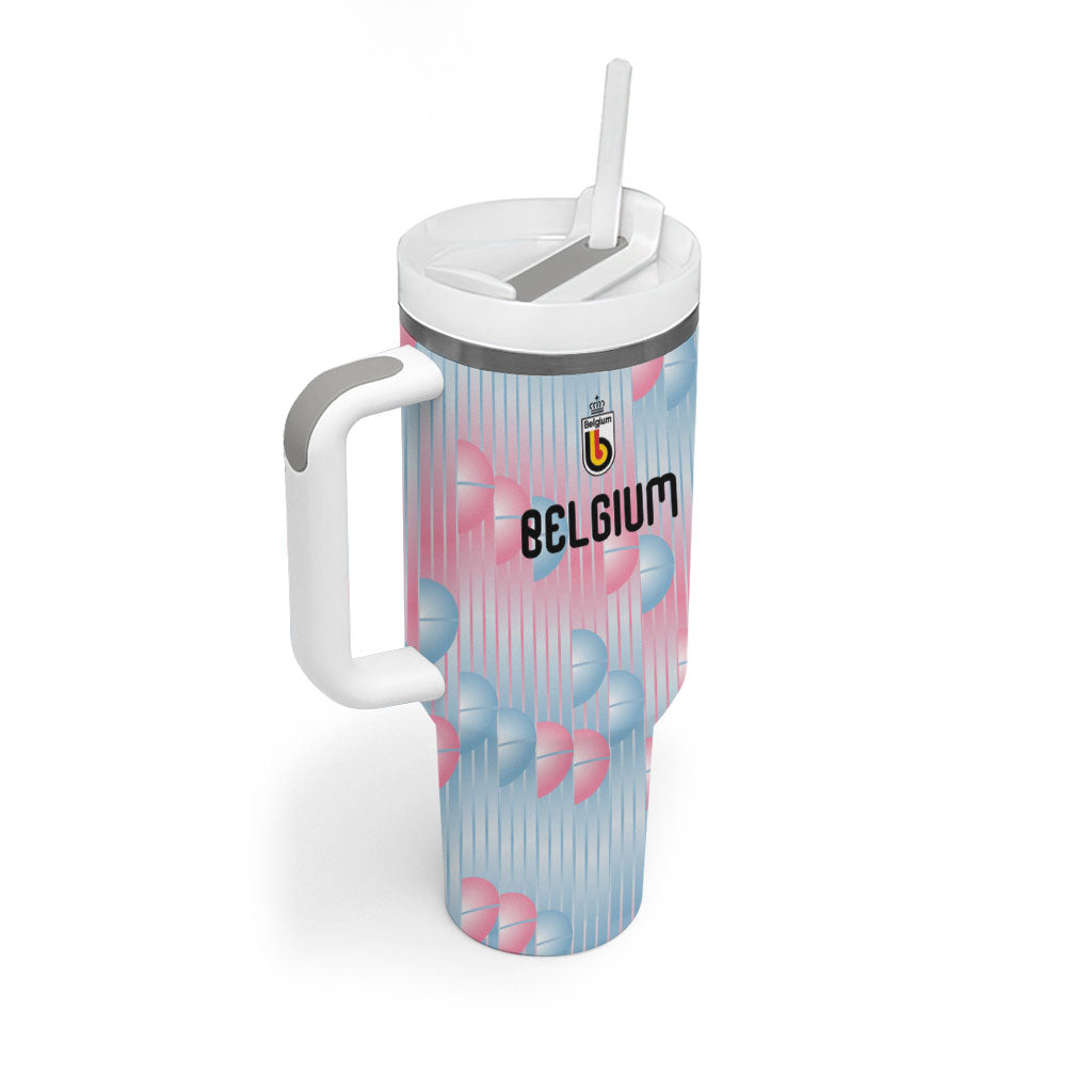 Custom World Football 2026 Belgium Tumbler With Handle Belgian The Red Devils Champions