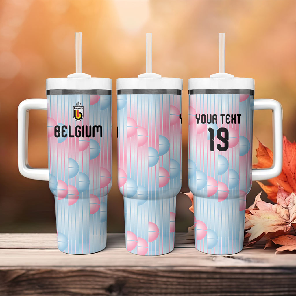 Custom World Football 2026 Belgium Tumbler With Handle Belgian The Red Devils Champions