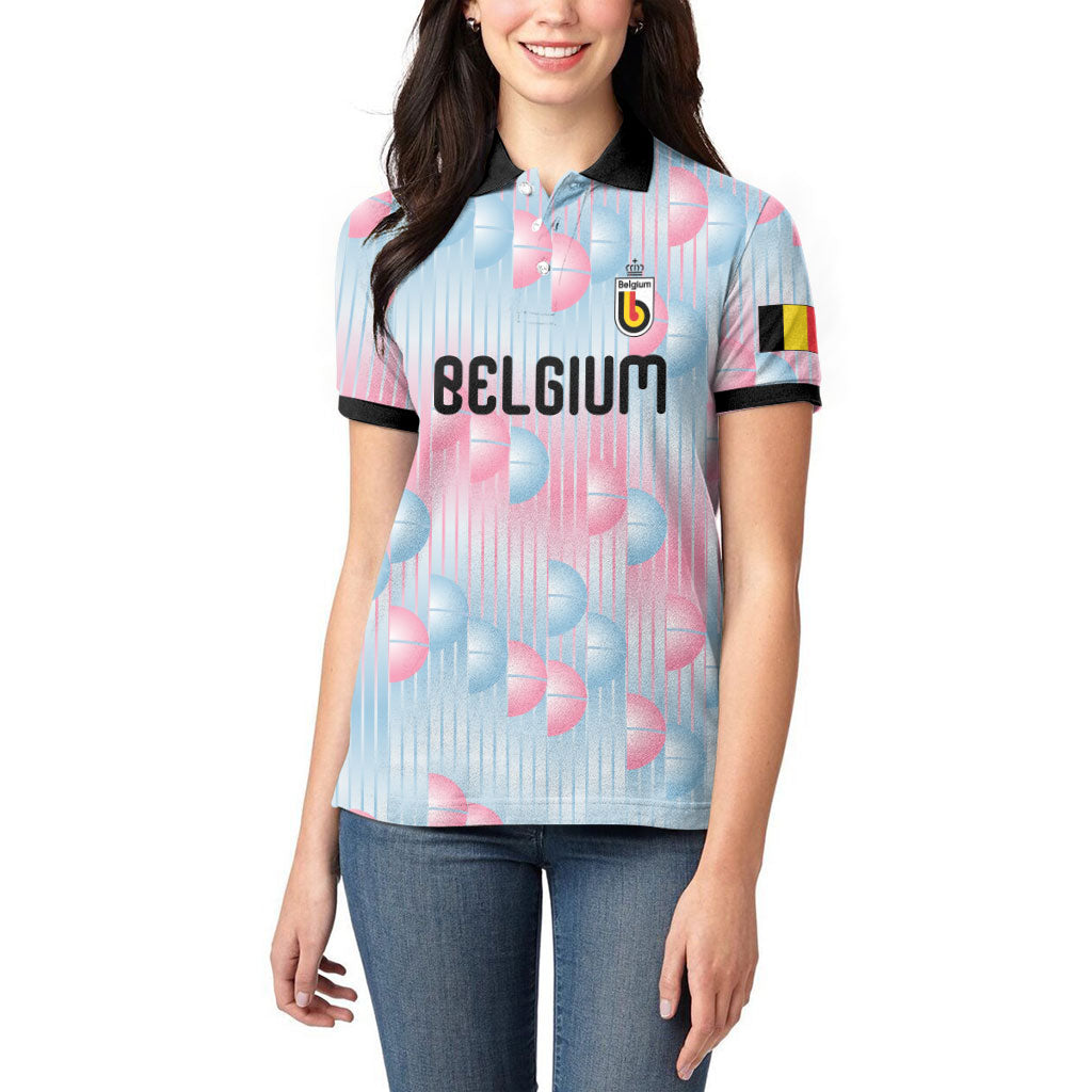 Custom World Football 2026 Belgium Women Polo Shirt Belgian The Red Devils Champions