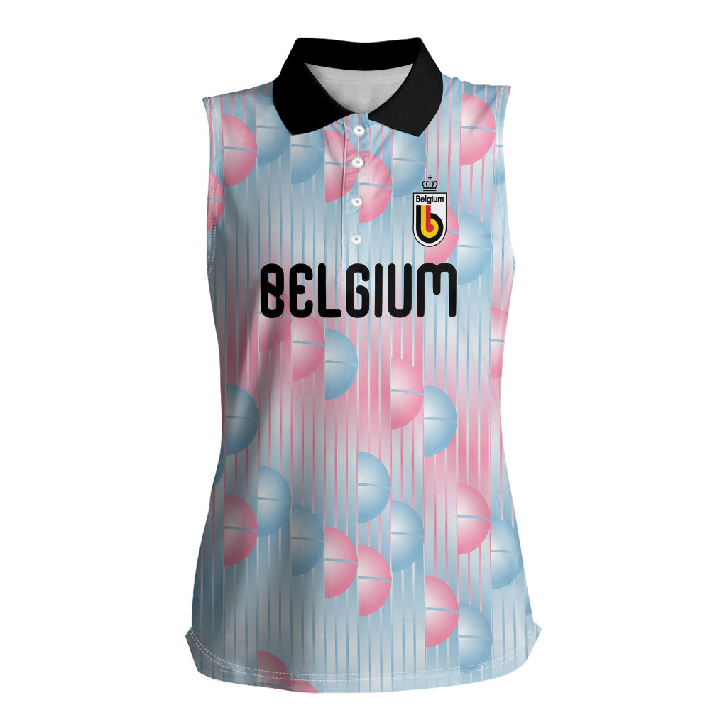 Custom World Football 2026 Belgium Women Sleeveless Polo Shirt Belgian The Red Devils Champions