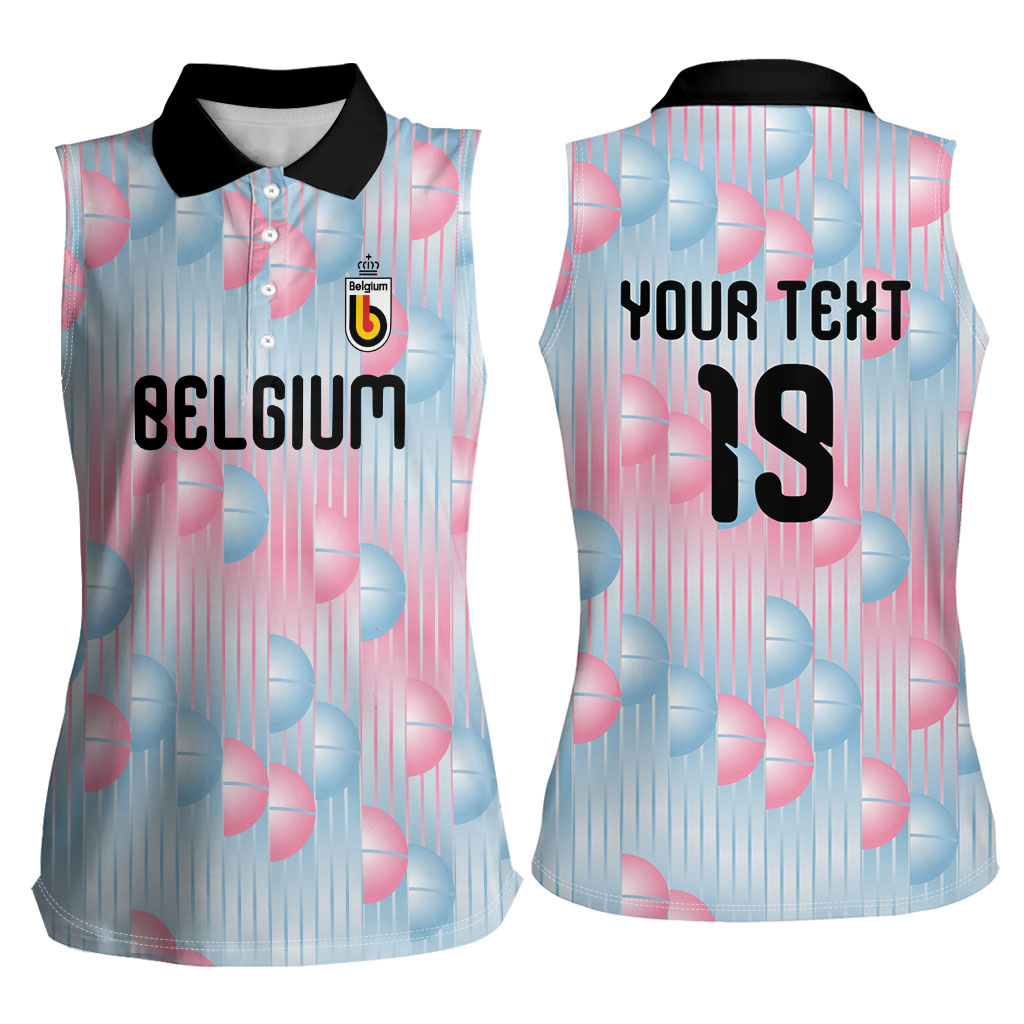Custom World Football 2026 Belgium Women Sleeveless Polo Shirt Belgian The Red Devils Champions