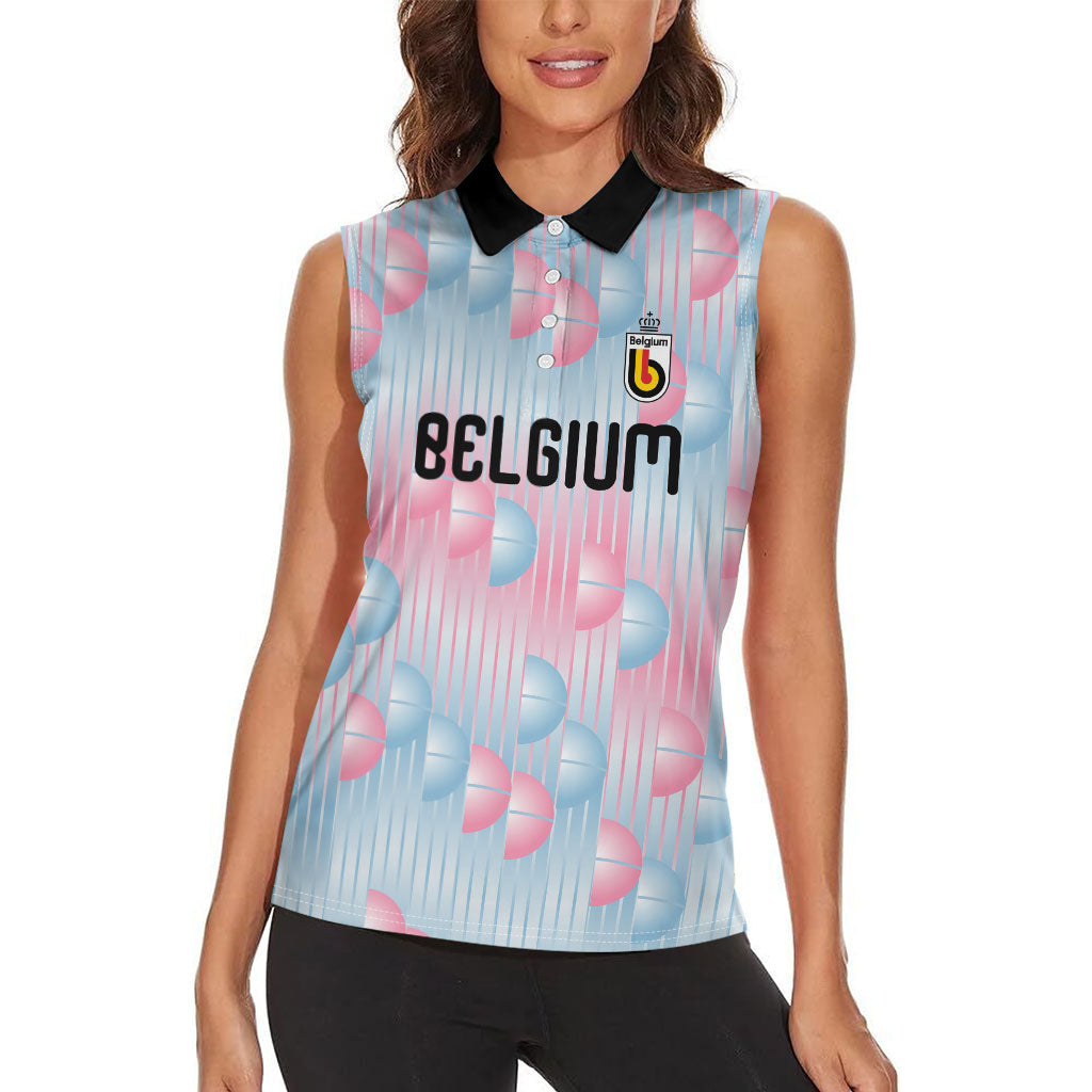 Custom World Football 2026 Belgium Women Sleeveless Polo Shirt Belgian The Red Devils Champions