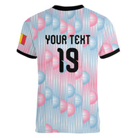 Custom World Football 2026 Belgium Women V-Neck T-Shirt Belgian The Red Devils Champions