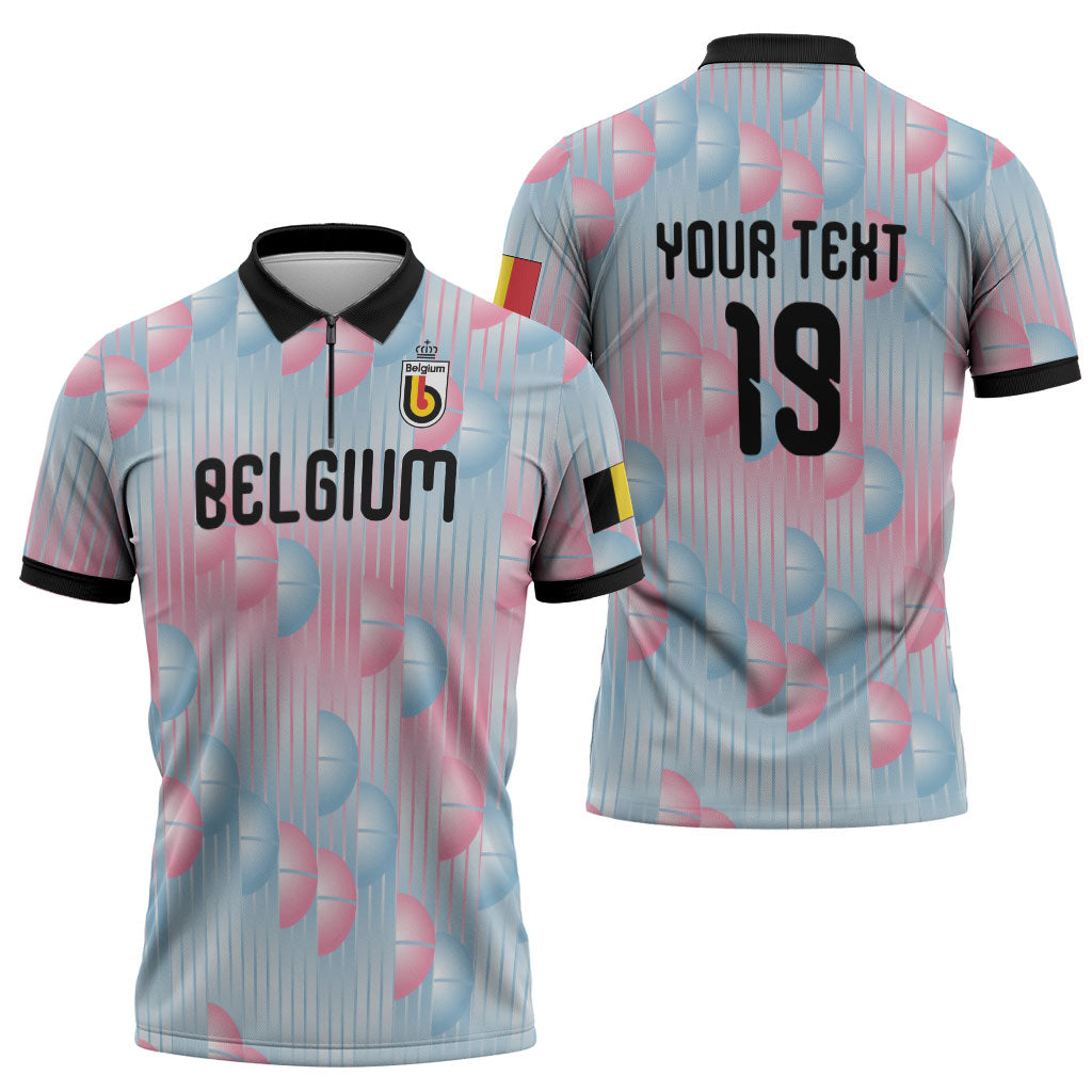 Custom World Football 2026 Belgium Zipper Polo Shirt Belgian The Red Devils Champions