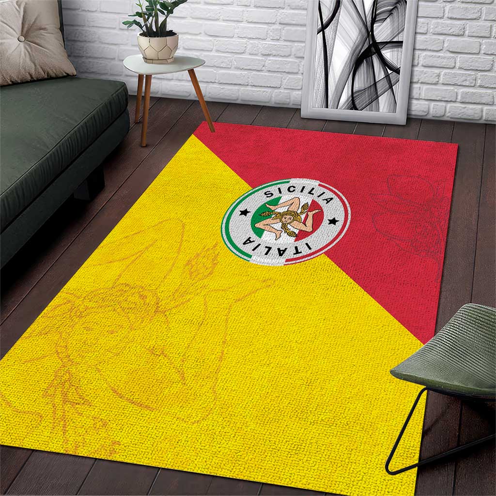 Italy Sicilia Area Rug Triskeles With Lemons - Wonder Print Shop