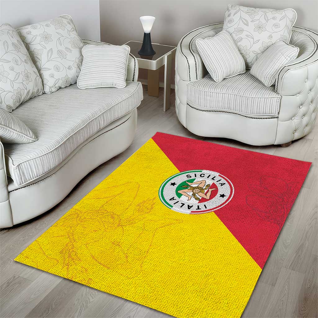 Italy Sicilia Area Rug Triskeles With Lemons - Wonder Print Shop