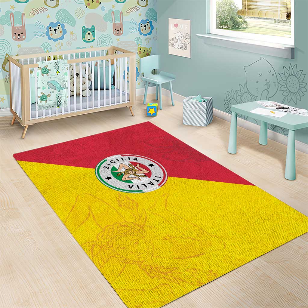 Italy Sicilia Area Rug Triskeles With Lemons - Wonder Print Shop