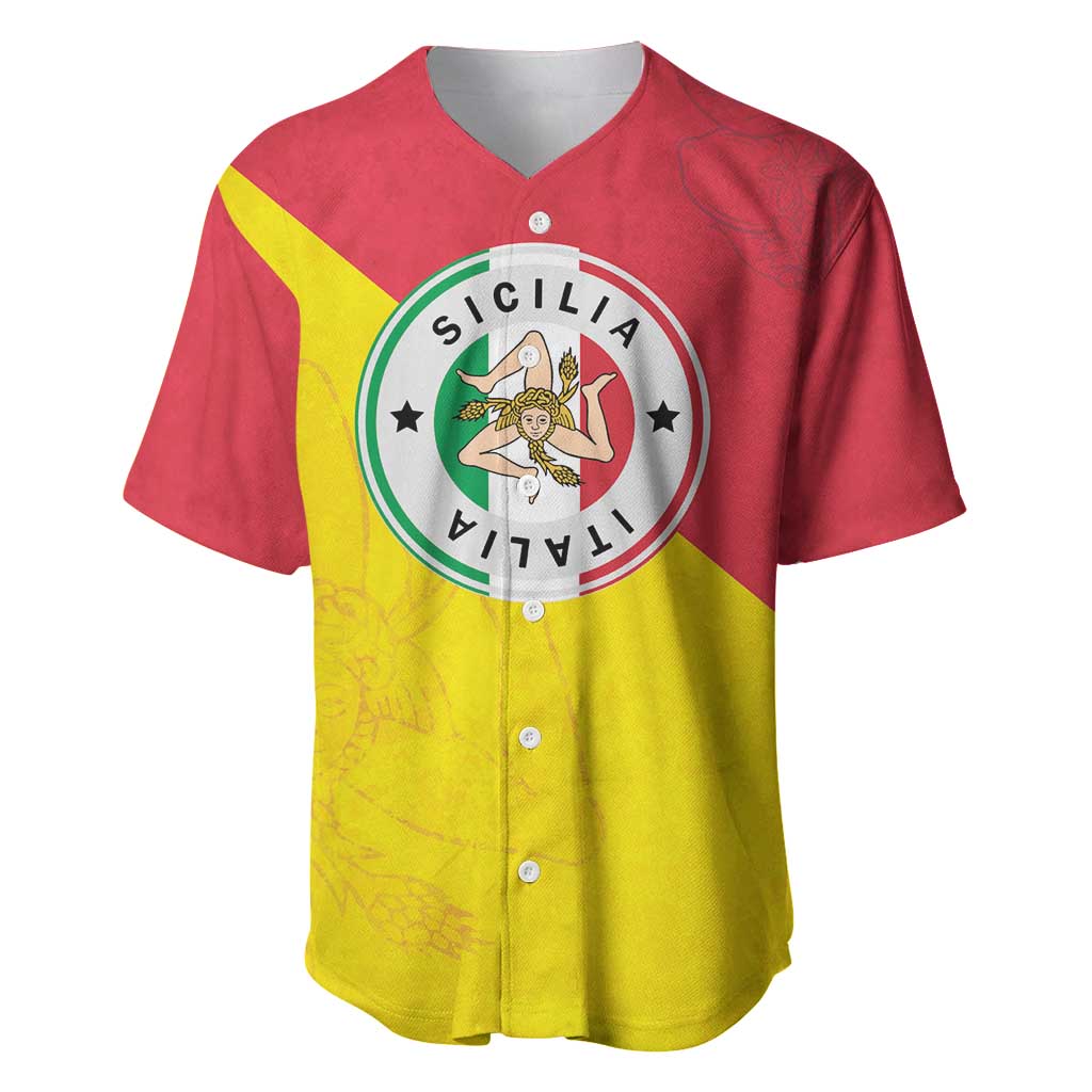Italy Sicilia Baseball Jersey Triskeles With Lemons - Wonder Print Shop