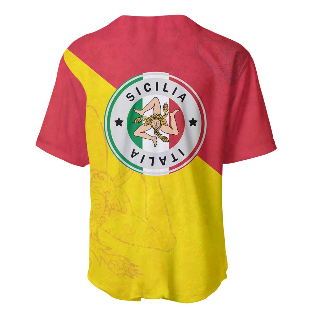 Italy Sicilia Baseball Jersey Triskeles With Lemons - Wonder Print Shop