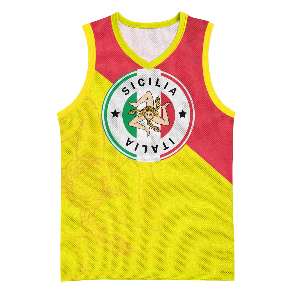 Italy Sicilia Basketball Jersey Triskeles With Lemons - Wonder Print Shop