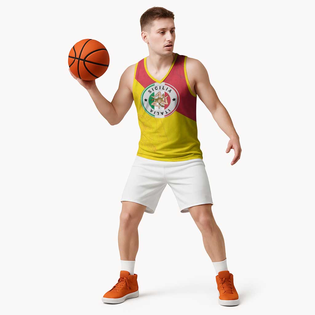Italy Sicilia Basketball Jersey Triskeles With Lemons - Wonder Print Shop